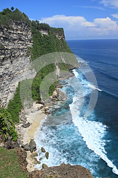 Beach cliff in bali island Uluwatu photo
