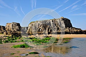 Beach and cliff at Quiberon in France