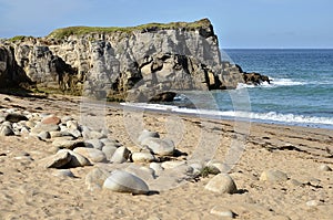 Beach and cliff at Quiberon peninsula in France