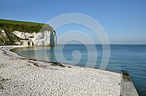 Beach and cliff of Yport in France