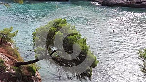 Beach, cliffs and bay Cala SantanyÃ­, Mallorca Balearic Islands Spain