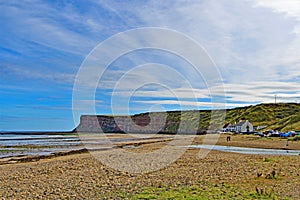 The beach and cliffs, in Saltburn by the Sea, North Yorkshire, England