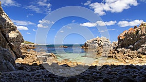 Beach, cliffs, sea and rockpools at De Kelders - Overberg