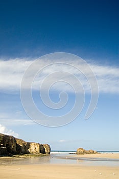 Beach cliffs and sky