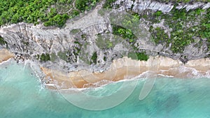 Beach Cliffs In Trancoso Bahia. Brazil Northeast.