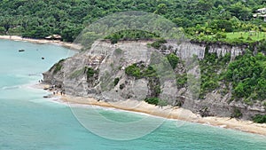 Beach Cliffs In Trancoso Bahia. Brazil Northeast.