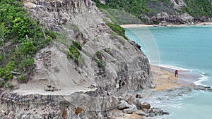 Beach Cliffs In Trancoso Bahia. Brazil Northeast.