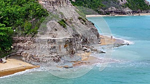 Beach Cliffs In Trancoso Bahia. Brazil Northeast.