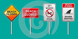 Beach close sign