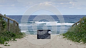 Beach closed due to covid 19 pandemic, coronavirus fears forces international governments to shutdown beaches