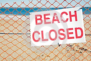 Beach Closed Sign