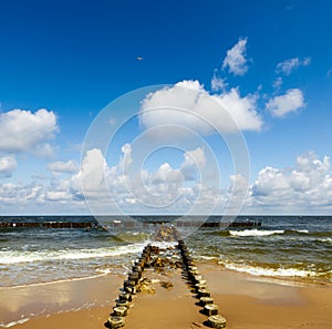 Beach and cloudy sky