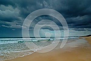 Beach and cloudy sky