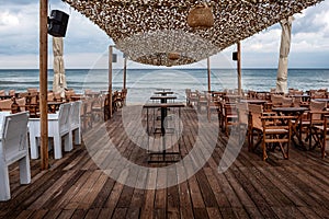 Beach club concept by the sea