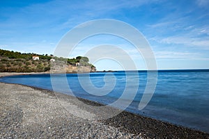 Beach on the coast of Colera, Girona
