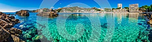 Beach coast panorama of Paguera on Majorca island, Spain photo