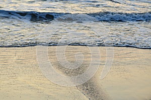 beach coast surf at sunset detail mediteran sea kalymnos greece