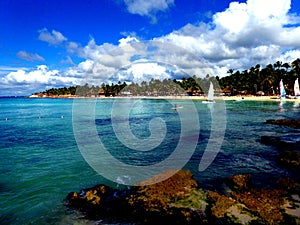 Beach coastline at carribian beach in dominican republic background