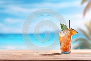 Beach cocktail tropical style. Generate Ai