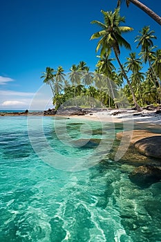 beach with coconut palm