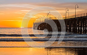 Beach of Coffs Harbour Australia sunrise