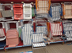 Beach  colourful chairs