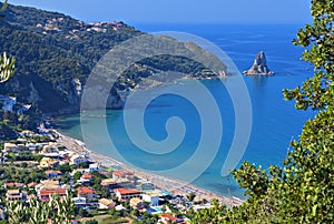 Beach at Corfu island in Greece