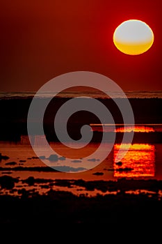 Beach of the Corrales,  fish pens, of Rota, Cadiz, Spain