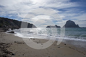 The beach of the cove de hort in ibiza