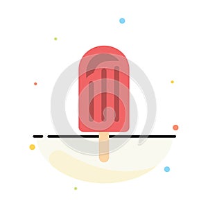 Beach, Cream, Dessert, Ice Abstract Flat Color Icon Template
