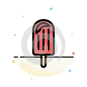 Beach, Cream, Dessert, Ice Abstract Flat Color Icon Template