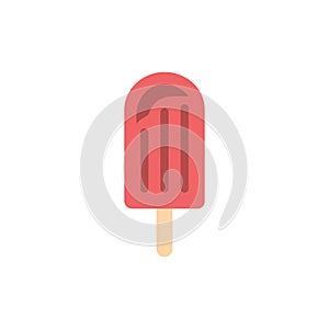 Beach, Cream, Dessert, Ice  Flat Color Icon. Vector icon banner Template