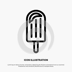 Beach, Cream, Dessert, Ice Line Icon Vector