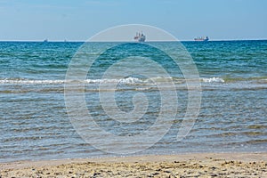 Beach, crest sand under water