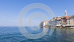 Beach in Croatia, sailing ships.