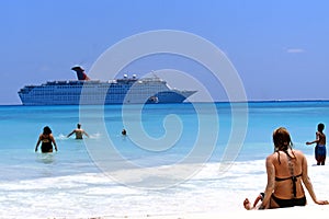 Beach and Cruise Ship