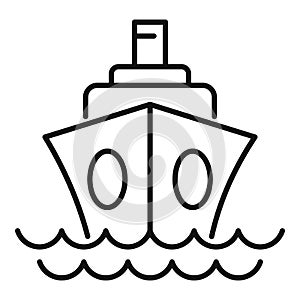 Beach cruise ship icon, outline style