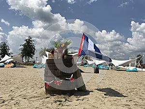 Beach in Cuba with clouds in the sky