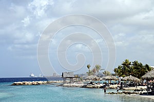 Beach in Curacao island, Caribbean Sea