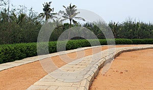 Beach curve stone path