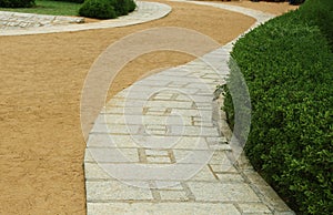 Beach curve stone path