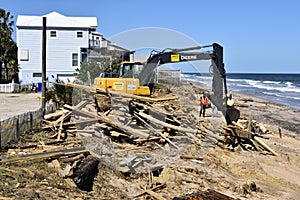 Beach damage caused by Hurricane Matthew
