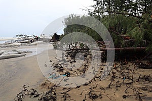 Beach Damage at Cox`s Bazar Sea Beach in Bangladesh