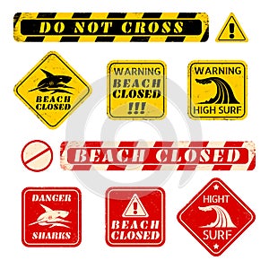 Beach danger signs