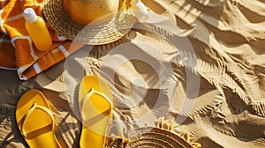 A Beach Day Essentials Setup.AI generated image