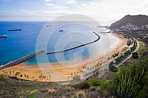 Beach De Las Teresitas on Tenerife, Spain