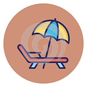 Beach, deck chair Vector Icon which can easily edit photo