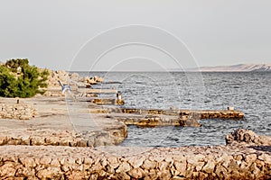 Beach and deckchair in the evening