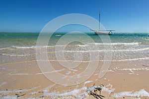 The beach at Denham, Shark Bay