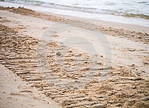 Beach destroyed by the heavy machine